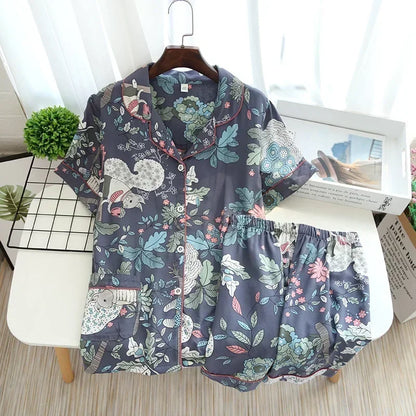 Viscose Long-Sleeved Trousers Ladies Pajamas Suit