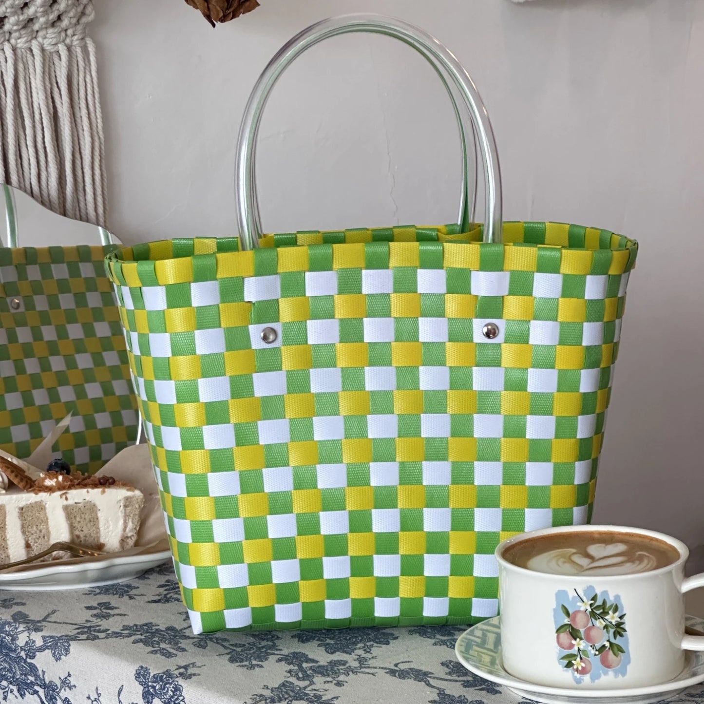 Woven Camping Tote Bag - Picnic & Beach Vegetable Basket