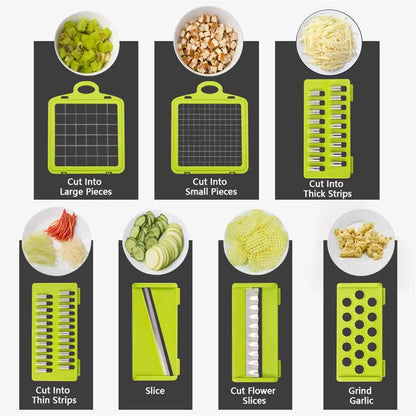 14/16 In 1 Multifunctional Vegetable Chopper Onion Chopper Handle Food Grate Food Chopper Kitchen Vegetable Slicer Dicer Cut
