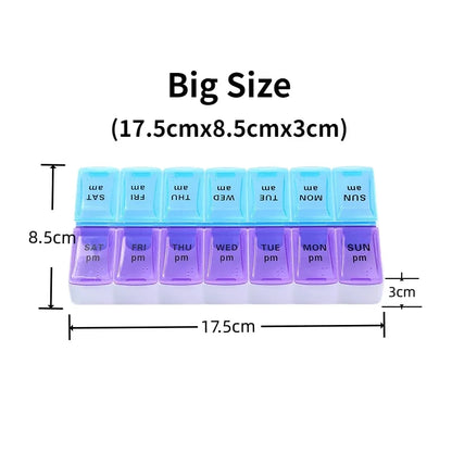 7-Day Travel Pill Organizer with 14 Grids