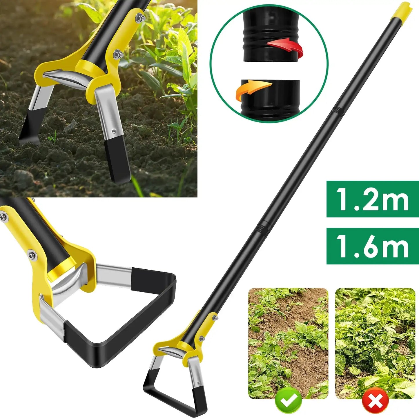 Ergonomic Long-Handle Weeding Hoe