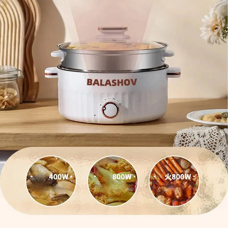 Mini Portable Electric Cooker – Double Layer Non-Stick Hot Pot