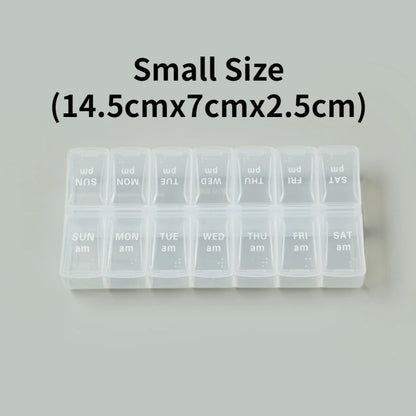 Weekly Portable Travel Pill Box - 7 Days Organizer with 14 Grids
