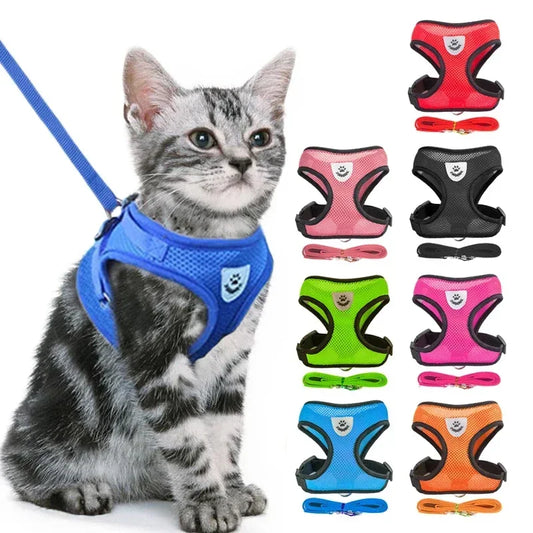 Soft Mesh Dog Harness – Breathable Comfort for Small Dogs & Cats
