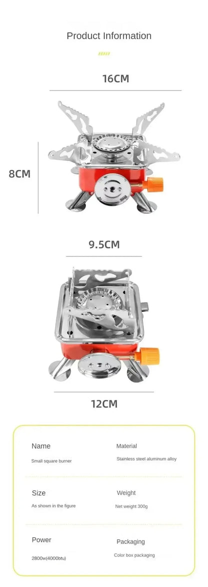 Portable Mini Square Stove – Ultra-Light Camping Cookware
