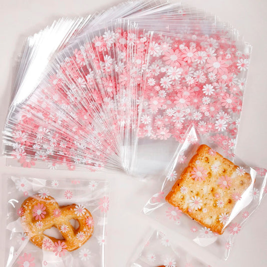 Plastic Packing Bags - Flower Self-Adhesive Gift Bags