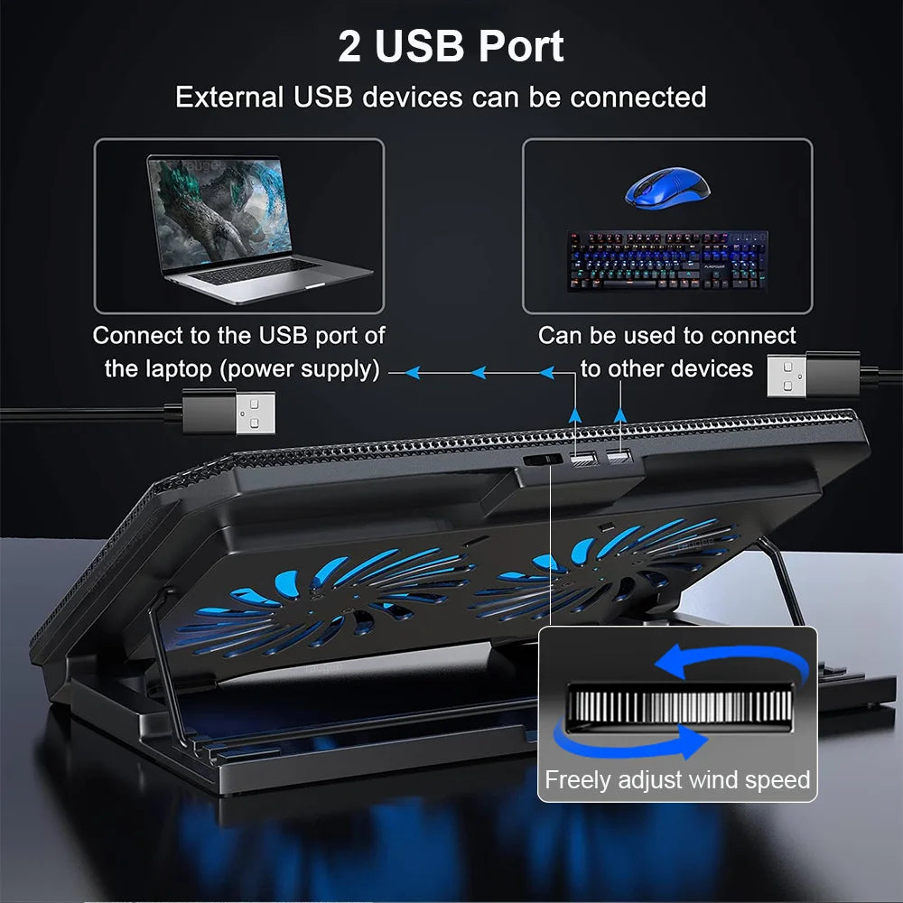 Gaming Laptop Cooler for MacBook Air, Pro, Dell 12-16 Inch