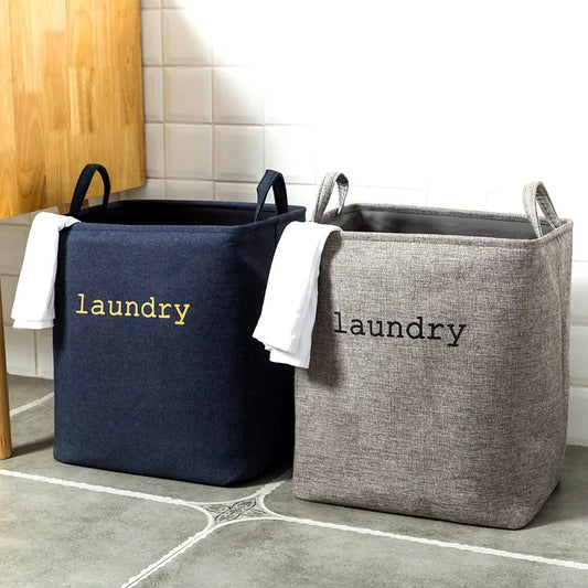 Jute Cloth Art Foldable Laundry Basket - Large Capacity Storage