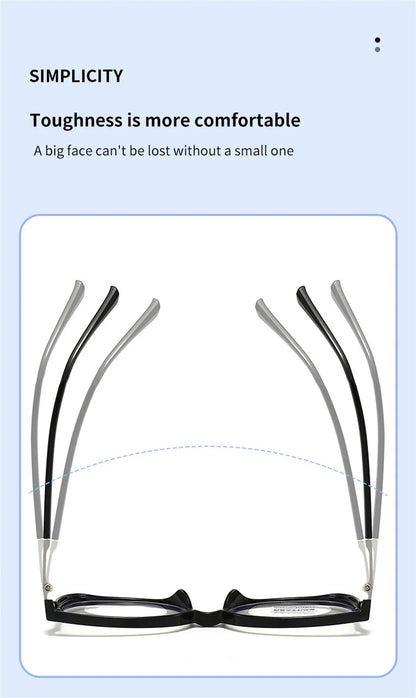 Elbru Ultralight Fashion TR90 Reading Glasses Women Men Anti Blue Light Glitter Square Frame Presbyopia Optical Eyeglasses 0+400