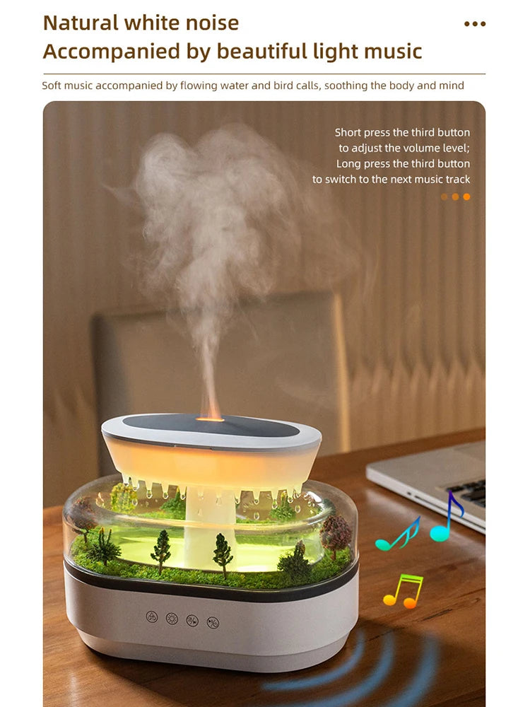 Rain Cloud Cool Mist Humidifier - 7-Color Night Light Aroma Diffuser