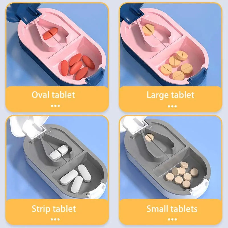 Portable Pill Cutter with Invisible Storage Box