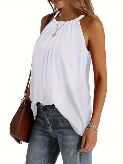 Summer Tops for Women - Casual Tunic Halter Tank Tops