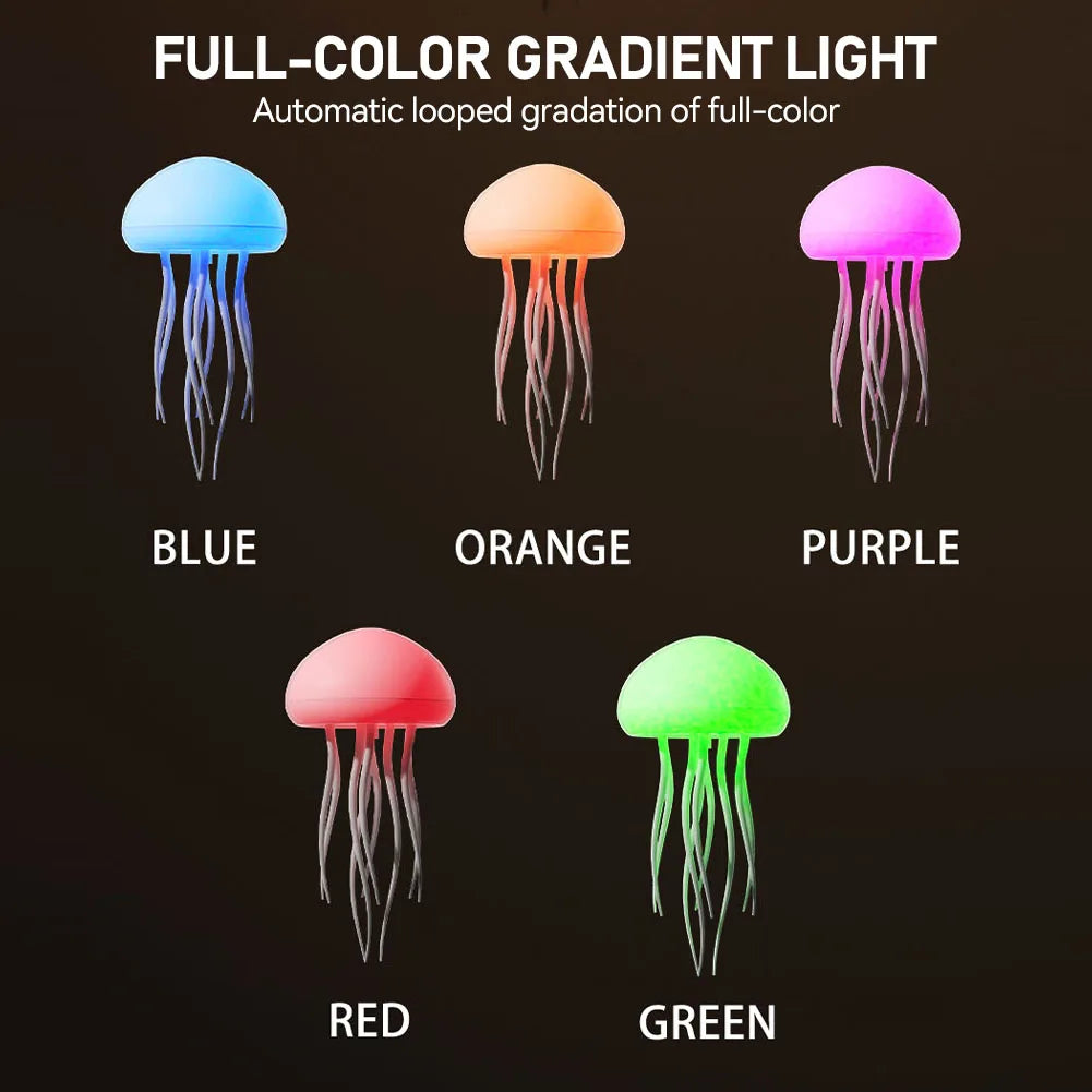 Cartoon Jellyfish Night Light - RGB Gradient LED Lamp with Voice Control