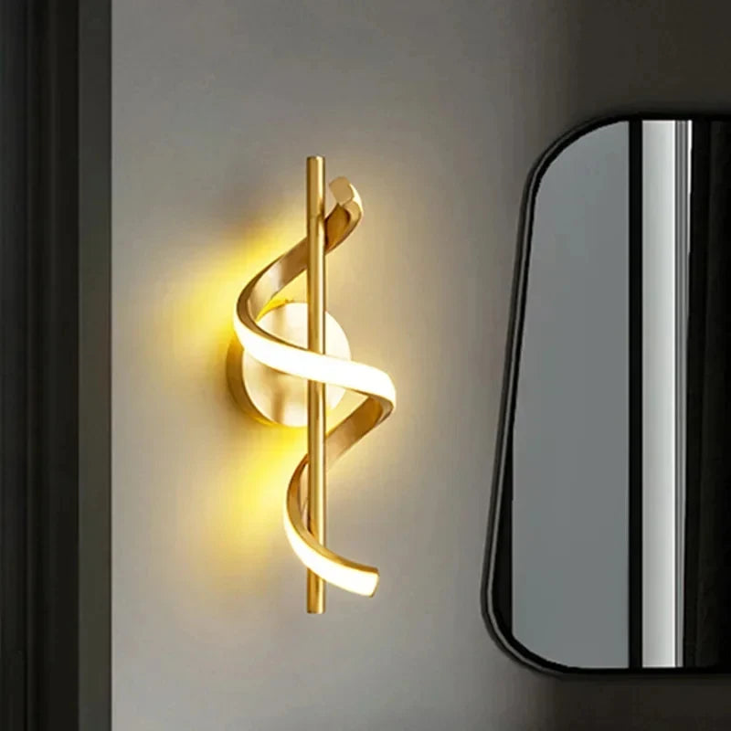 Nordic Minimalist LED Wall Sconce Black White Gold Decorative