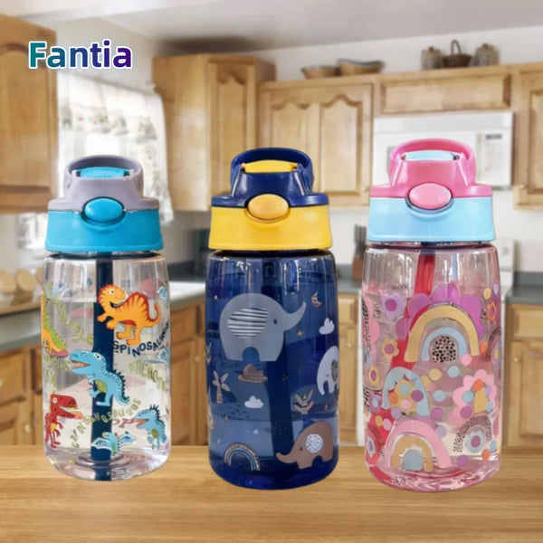 Kids Water Sippy Cup Kids 480ML Water Bottle With Straw And Handle
