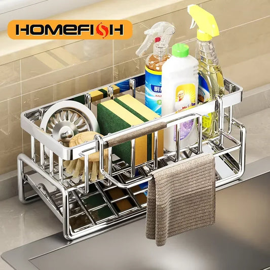 Multi-Functional Kitchen Sponge Rack – Large Capacity Countertop Organizer