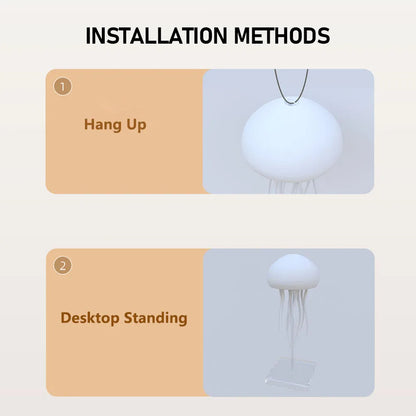 Cartoon Jellyfish Night Light - RGB Gradient LED Lamp with Voice Control