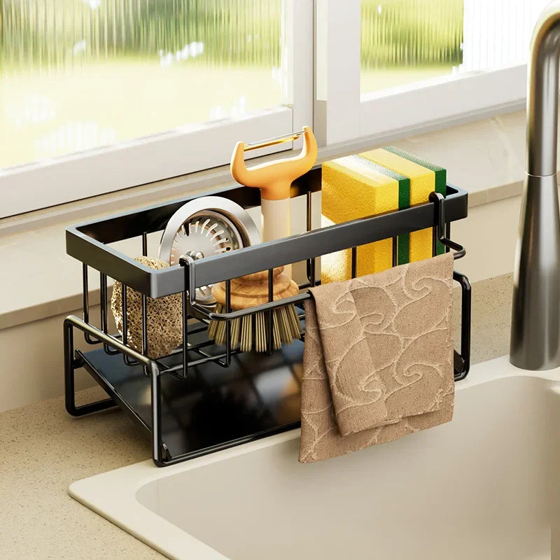 Multi-Functional Kitchen Sponge Rack – Large Capacity Countertop Organizer