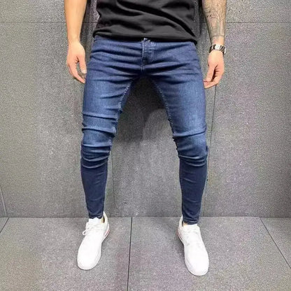 Spring Men Classic Elasticity Pencil Jeans - Soft Stretch Denim Trousers