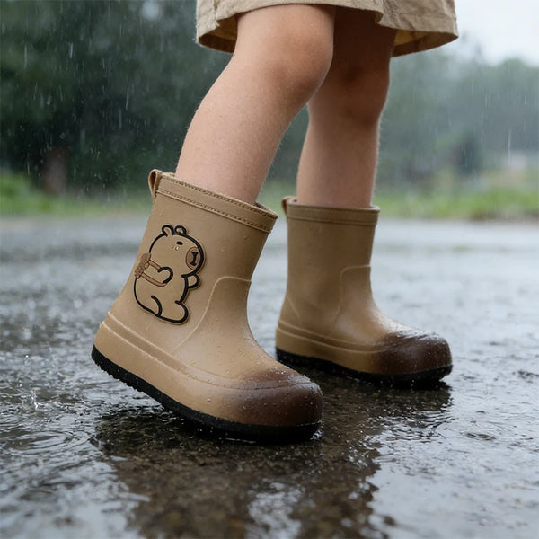 Kids Rain Boots Cartoon Waterproof Rubber Shoes Anti Slip Outdoor