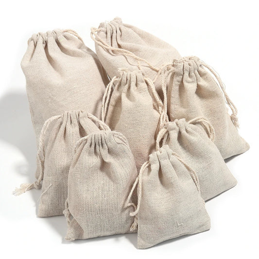 Jute Gift Pouches - Small Drawstring Sachet Bags for Jewelry & Gifts
