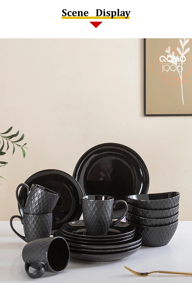 16 Piece Ceramic Dinner Tableware Set