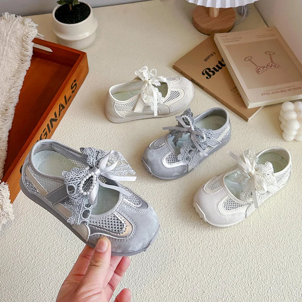 Kids Casual Shoes Sneakers Mesh Bow Spring Summer Shoes For Girls