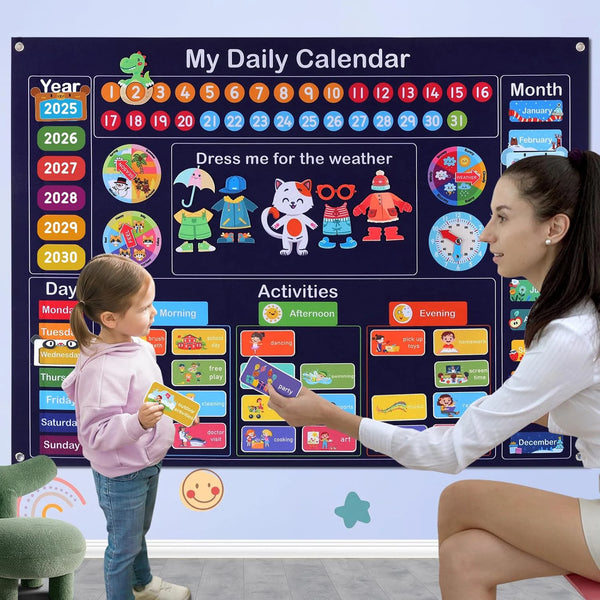 Montessori Felt Calendar Sensory Story Board For Toddlersinteractive