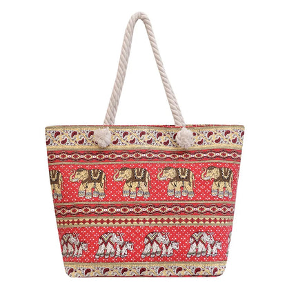Women’s Canvas Beach Bag - Printed Tote for Ladies