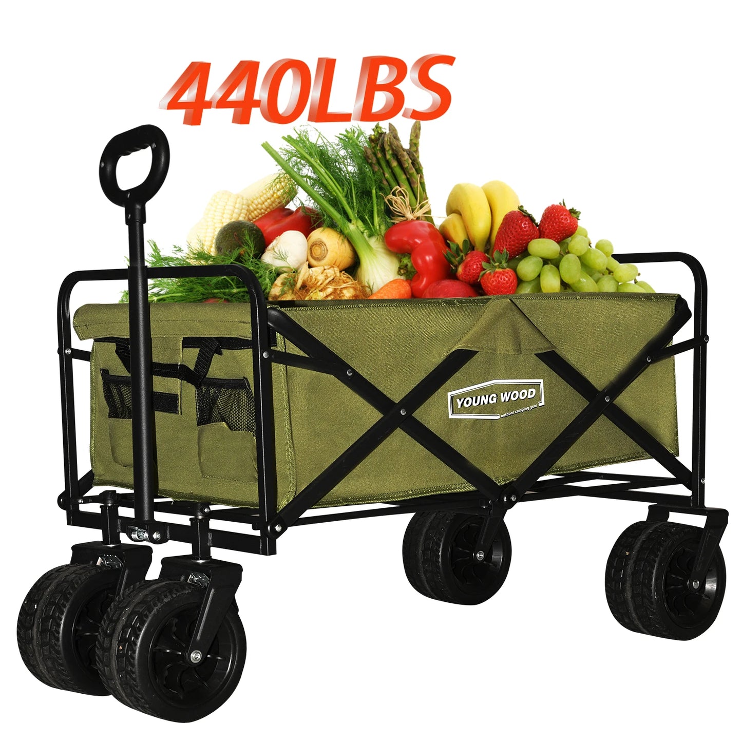 Green Folding Camping Cart