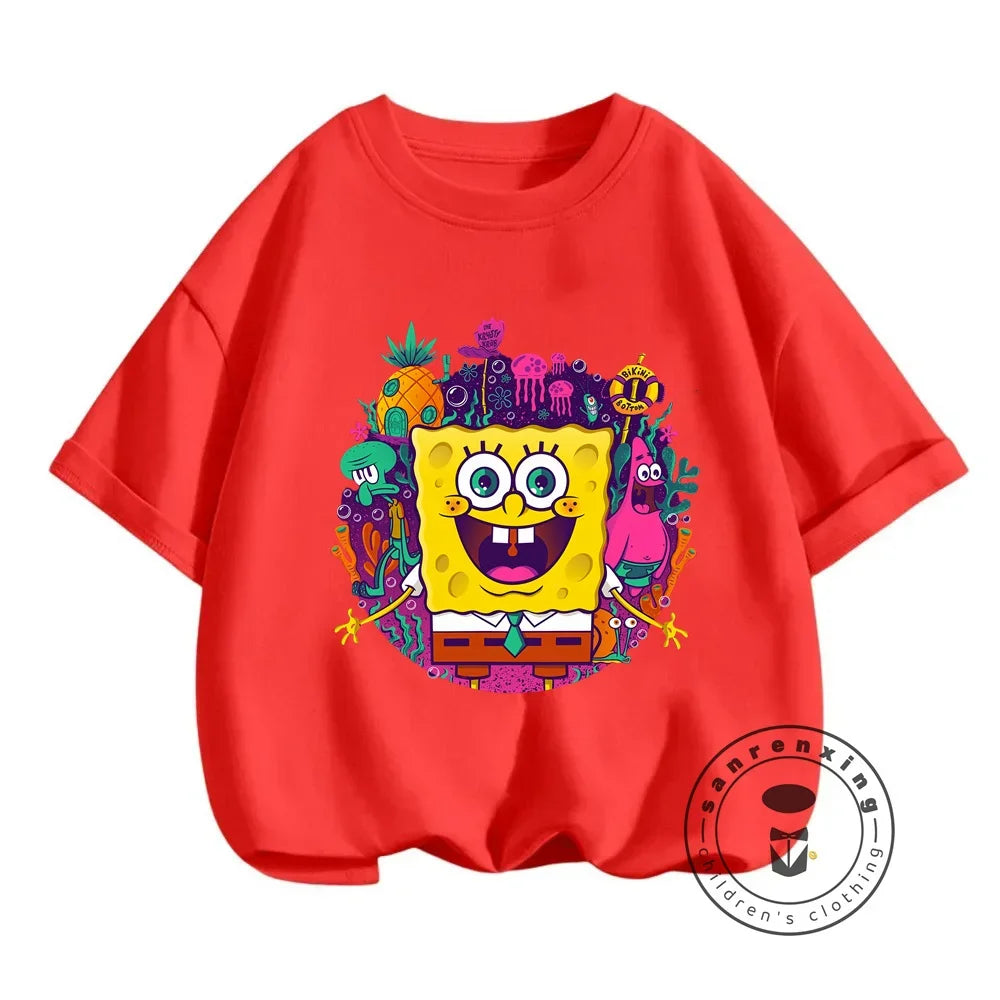 Hip-Hop Style SpongeBob T-Shirt for Kids