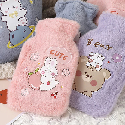 Cartoon Plush Rabbit Bear Hot Water Bottle