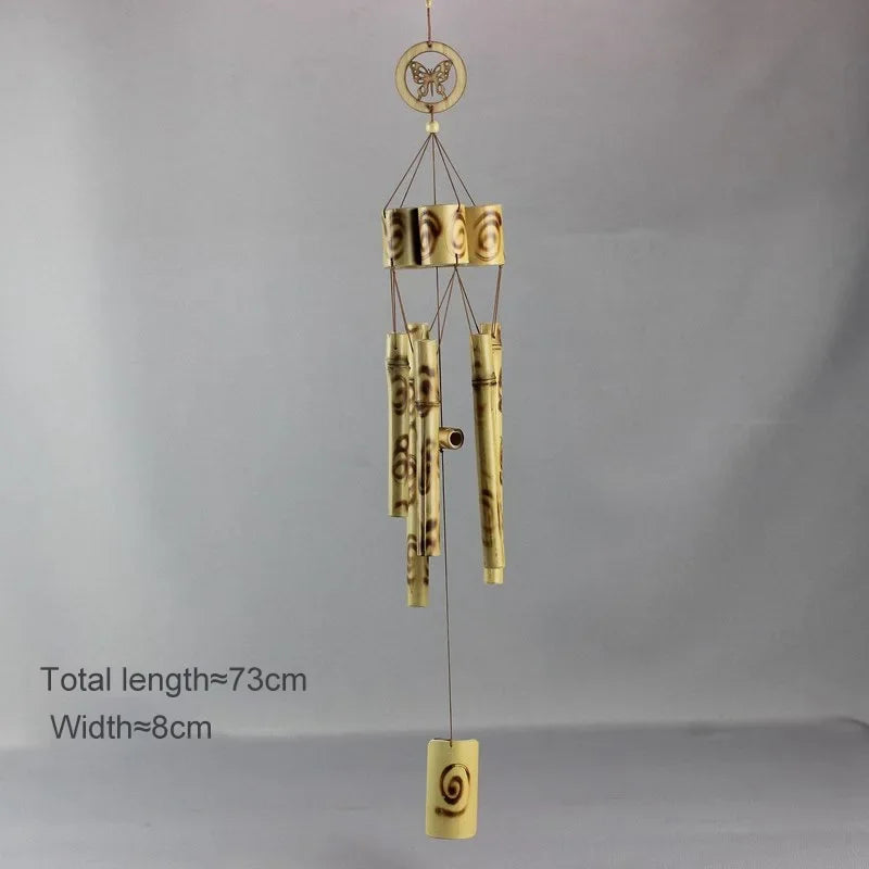 Handmade Tubes Bamboo Bell Natural Wind Chimes Indoors Pendant Balcony Home Hotel Decor Outdoor Yard Garden Windchime Crafts