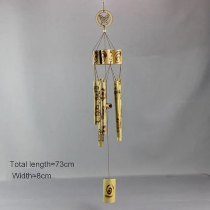 Handmade Tubes Bamboo Bell Natural Wind Chimes Indoors Pendant Balcony Home Hotel Decor Outdoor Yard Garden Windchime Crafts