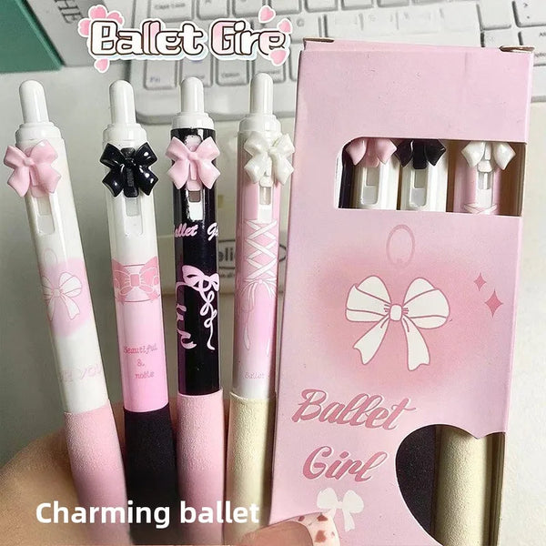 4 Pcs Cute Retractable Pens Cartoon Gel Pens Soft Grip 0 5mm Black