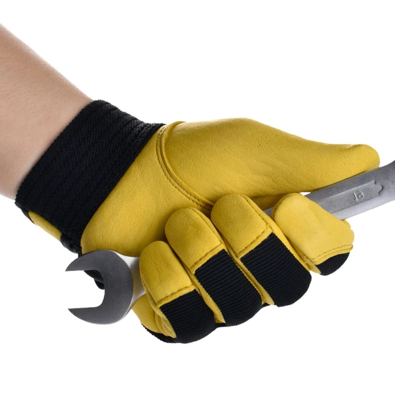 Men's Tough Grip Leather Work Gloves | Utility & Gardening