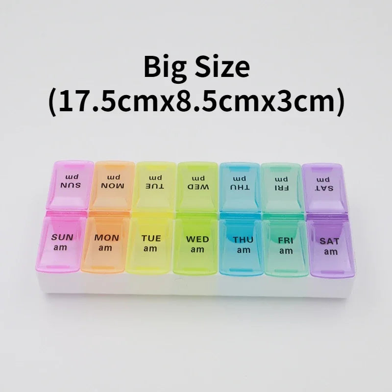 7-Day Travel Pill Organizer with 14 Grids