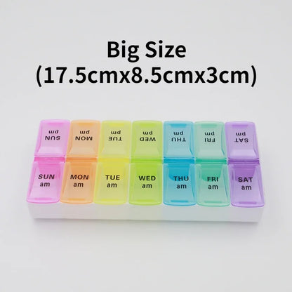 7-Day Travel Pill Organizer with 14 Grids