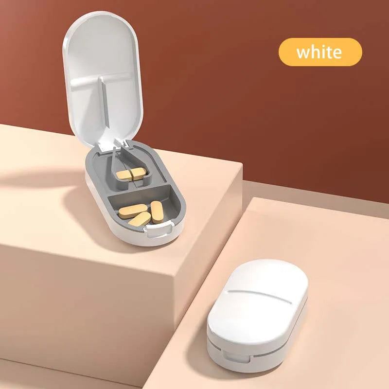 Portable Pill Cutter with Invisible Storage Box