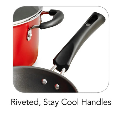 Nonstick Red Cookware 9-Piece Set with Dutch Oven & Saute Pan