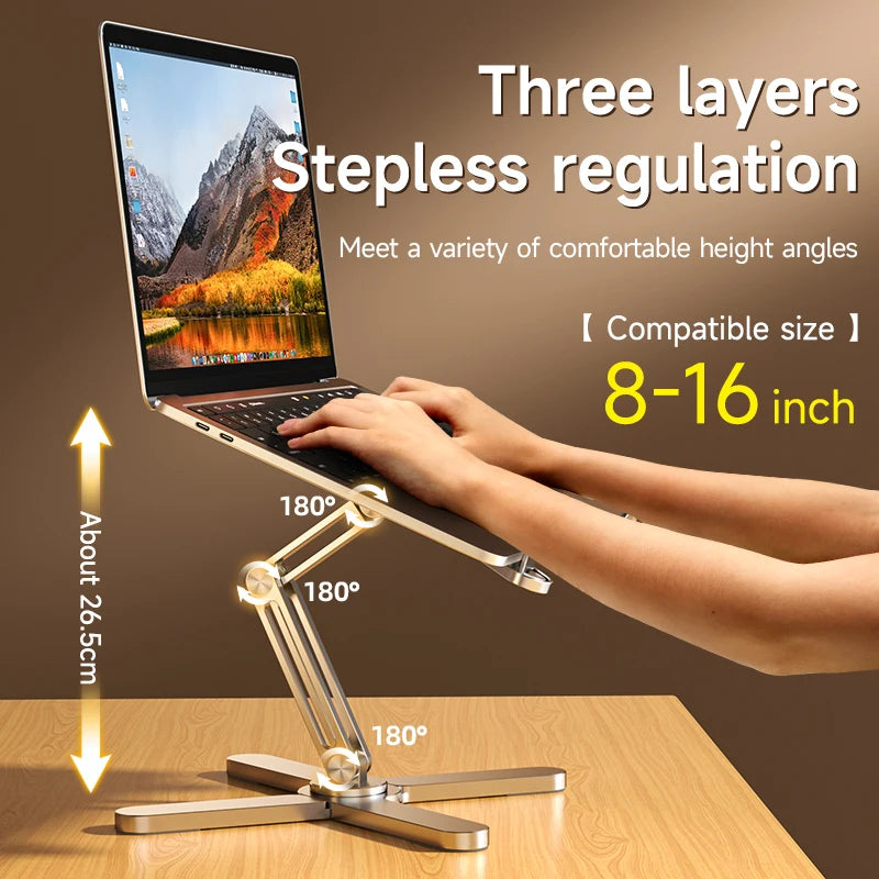 Foldable Laptop Stand with 360° Rotation - Aluminum Alloy