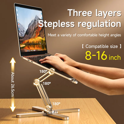 Foldable Laptop Stand with 360° Rotation - Aluminum Alloy