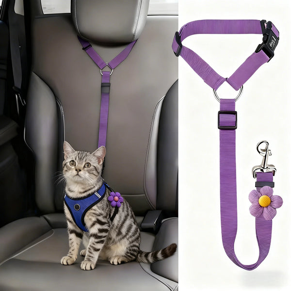 Pet Dog And Cat Seat Belt Car Headrest Restraint Adjustable Safety