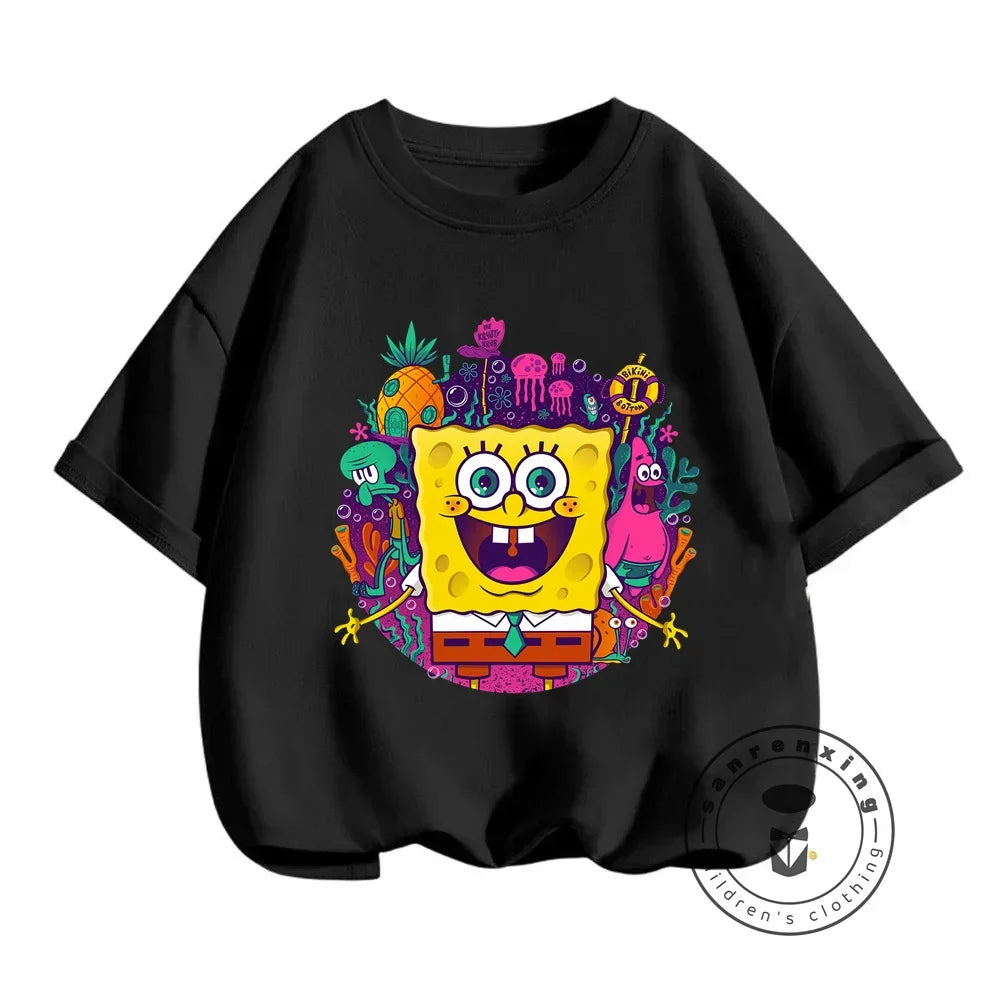 Hip-Hop Style SpongeBob T-Shirt for Kids