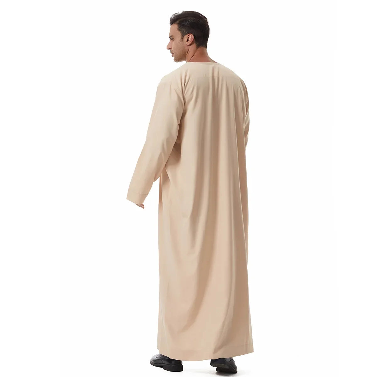 Men's Embroidered Islamic Thobe (Jubba/Dishdasha) | Saudi Arabic Long Sleeve Robe