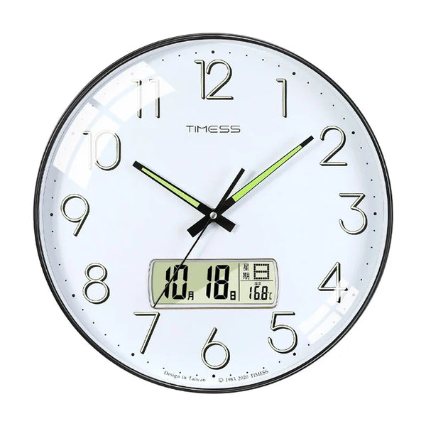 Luminous Wall Clock Modern Design Creative Silent Calendars Clcoks
