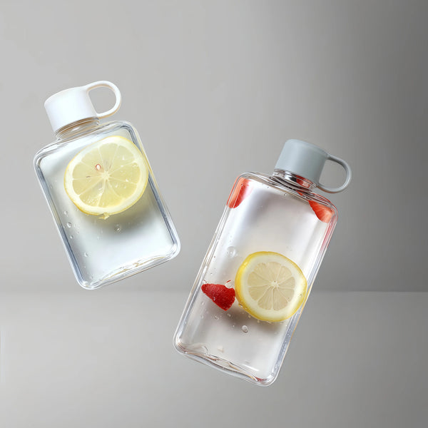 Water Botlte Flat Bpa Free Sport Clear Plastic Crystal Drinks Kettle