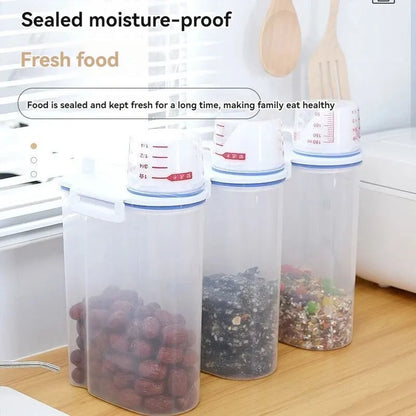 Rice Storage Canister with Measuring Cup | Moisture & Insect Proof