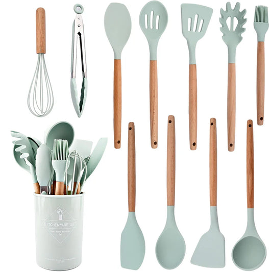 Heat Resistant Silicone Utensils Set – Non-Stick Baking Tools with Storage Box