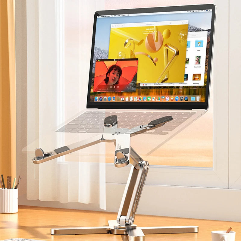 Foldable Laptop Stand with 360° Rotation - Aluminum Alloy